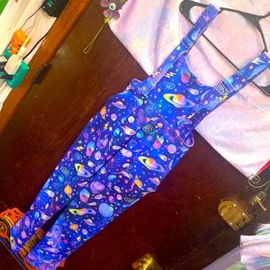 Blackmilk Galaxy Print Overalls
